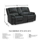 Signature Design by Ashley Draycoll Contemporary Double Reclining Manual Loveseat with Center Console, Dark Gray Signature Design by Ashley
