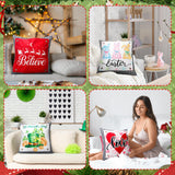 Set of 13 Seasonal Holiday Throw Pillow Covers 18 x 18 in with 12 Interchangeable Holiday Panels Christmas Thanksgiving Fall Xmas Winter Decorative Square Pillowcase for Farmhouse Sofa Home Decor Hahafelt