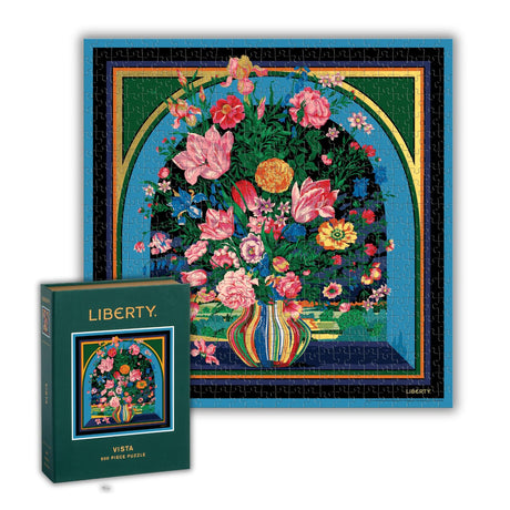 Galison Liberty Vista – 500 Piece Book Puzzle with Iconic Botanical Liberty Heirloom Print Artwork Packaged in Magnetic Keepsake Book Sized Box Galison