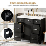 Mirightone 36" Bathroom Vanity with Sink, Bathroom Vanity 36 Inch with Sink, 36 Vanity with Sink for Bathroom, 36 in Restroom Vanity with Top, Soft Closing Door and 3 Drawers, No Faucet (Black) Mirightone