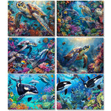 DOTSOPS Diamond Painting Kits Art Adults Painting Kit Crafts DIY 5D Diamond Art Packs Kits Full for Adults Beginner Home Wall Decoration Gift 11.8x15.7 Inches (6 Pack Turtle Dolphin) DOTSOPS
