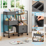 Modanais Kids Toy Storage Organizer - Toy Shelf Organizer, Sturdy Wooden Book Shelves, Soft-Sided Fabric Bins, Customizable Mobile Storage Cart for Playrooms & Bedrooms Modanais