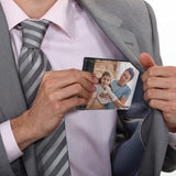 Frienda 2 Pcs Sublimation Wallet Blank for Men Christmas PU Leather Heat Transfer DIY Bank Bifold Card Holder for Christmas Graduation Gifts(Black and White, Single Side) Frienda