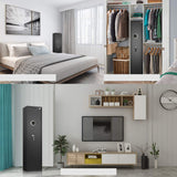 Langger V Biometric Rifle Gun Safe,Quick Access 5-Gun Large Improved Fingerprint Shotgun Security Cabinet for Rifle Shotgun w/o Scopes with Pistol Lock Box,Removable Storage Shelf (New Biometric Safe) LANGGER V