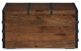 Signature Design by Ashley Kettleby Vintage Wood Storage Trunk or Coffee Table with Lift Top 19", Brown Signature Design by Ashley