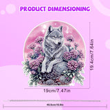 Bowetile Wolf Diamond Art Hanging Kits for Adults Kids, 5D Special Shape Diamond Painting Flowers Pendant Kits, Gem Art Suncatchers Painting Window Ornament for Home Garden Wall Decor Bowetile