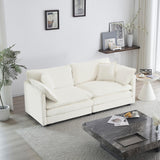 Tmsan 2 Piece Chenille Cloud Couches Set, Modern Deep Seat Loveseat and Single Sofa Chair Set Living Room Furniture Set for Bedroom Apartment Office Tmsan