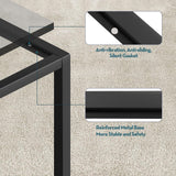 SAYGOER Glass Coffee Table Modern Coffee Tables Simple Rectangular Center Table with Open Space for Living Room Home Office,39.3 x 19.7 x 17.7Inches, Gray Black SAYGOER