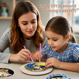 PERFECTSIGHT 8 Pcs DIY Diamond Art Painting Coasters with Holder, Cute Diamond Paint Coaster Kits for Adults, Kawaii Full Drill Diamond Art Craft Paint by Number Non Slip Coaster - Multicolor Cats PERFECTSIGHT