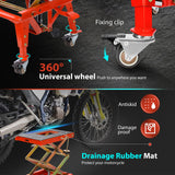 VIVOHOME 350 Lbs Heavy Duty Hydraulic Motorcycle Lift Jack Table Foot Operated ATV Dirt Bike Scissor Stand with 4 Wheels VIVOHOME