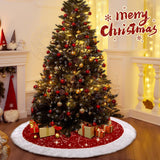 EverMerry Christmas Tree Skirt, Christmas Skirt Tree for 6ft Tree, 36 inches Thick Red Velvet with Sequin and White Plush Tree Skirts for Christmas Tree and Holiday Party Decorations EverMerry