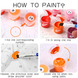 Diymood Paint by Numbers for Adults Dolphin, DIY Oil Painting Rose Acrylic Paint by Number Kits for Kids Adults Beginner for Home Wall Decor 16x20 inch Diymood