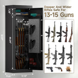 KAER 15 Biometric Gun Safe, Quick Access Fingerprint Gun Safes for Rifles and Pistols, Large Heavy-Duty Gun Cabinet for Shotguns with Removable Shelf & Gun Racks, No Assembly Required KAER