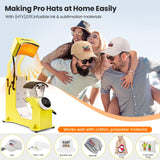 Whubefy 3in1 Hat Press Heat Machine for Caps - Auto Hat Heat Press w/3 Platens - No Crease No Stick - One-Touch Easy Press Cap Heat Press for Hats T-Shirts Small HTV Iron on Vinyl Sublimation Projects Whubefy