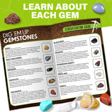 LotFancy Gemstone Dig Kit, Excavate 20 Real Gems, Science Kit for Kids Age 8-12, Educational Toy, Birthday Gift for Boys Girls with Mining Tools LotFancy