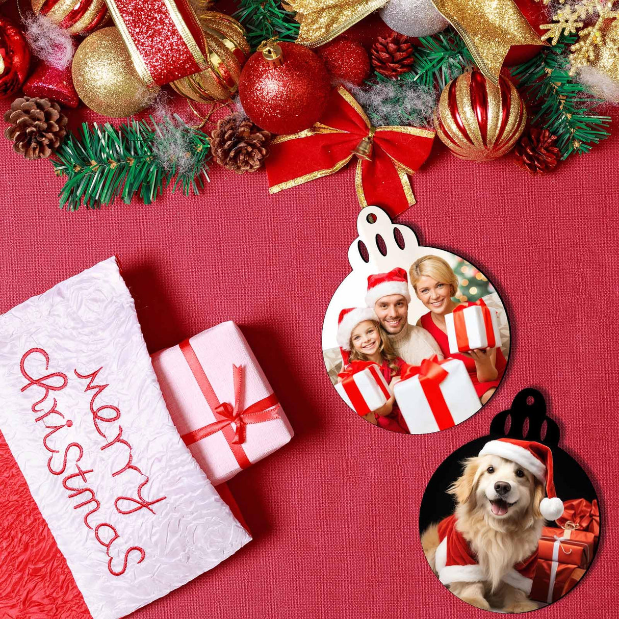 27 PCS Sublimation Christmas Ornaments Blanks MDF Bulk Double Sided Heat Transfer Sublimation Memorial Christmas Ornament Sublimation Blanks Products (Unfinished Round) AiDiYGECO