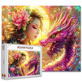 Jigsaw Puzzles 1000 Pieces for Adults-Beautiful Woman with Ornate Pink Dragon Puzzle-Challenging Puzzle Perfect for Game Nights-DIY Home Wall Decor-Sacred Fantasy -Fairy Puzzles Art 27" x 20" Tucocoo