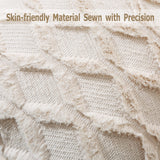 Volcanics Pack of 2 Christmas Faux Wool Throw Pillow Covers 20x20 Inches Decorative Farmhouse Velvet Couch Pillow Case Soft Plush Square Boho Cushion Pillowcase, Beige Volcanics