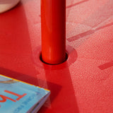 Outsunny Kids Table and Chair Set, Outdoor Folding Garden Furniture, Picnic Table for Patio Backyard, with Removable & Height Adjustable Sun Umbrella, Aged 3-6 Years Old, Red Outsunny