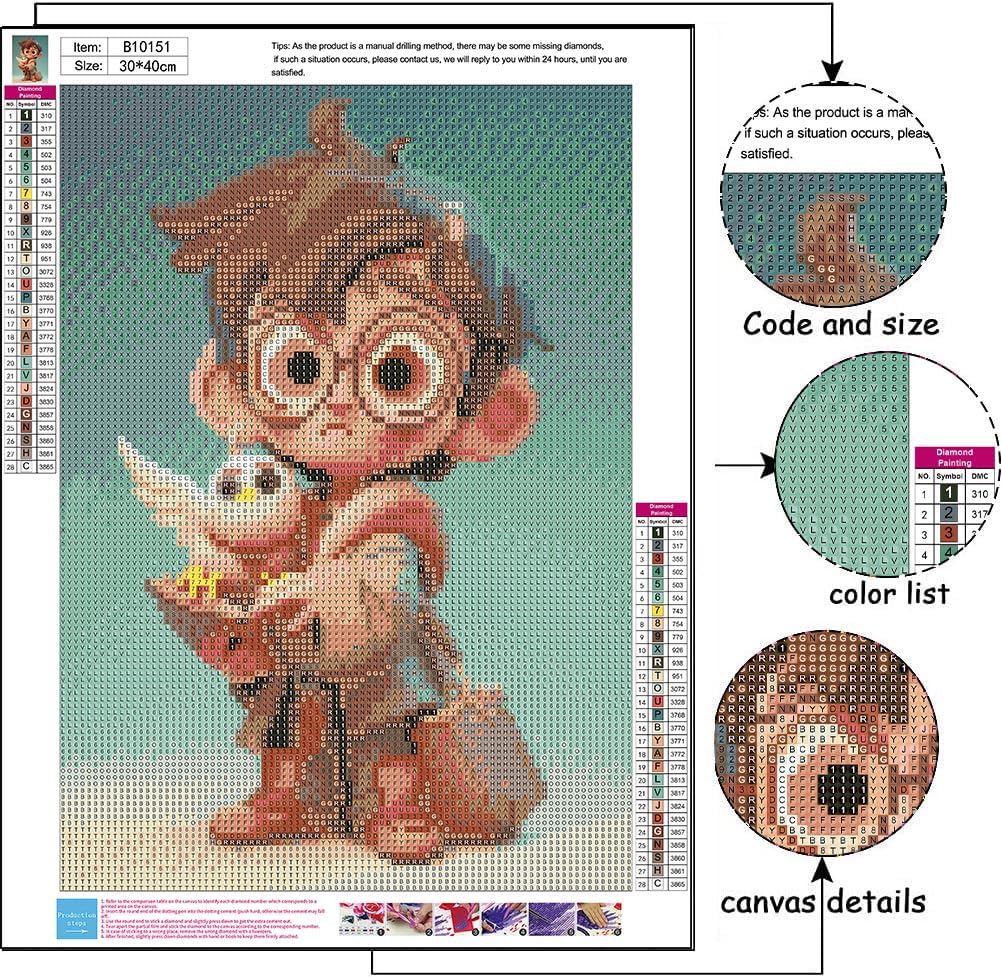 Magic Academy Diamond Painting Kits for Adults & Kids,DIY Cartoon Diamond Art Kits,5D Cartoon Figure Diamond Painting Kits,Full Drill Diamond Dots Painting for Home Wall Decoration Gifts 12x16 Inch ARTMYRUI