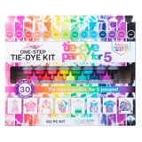 Tulip One-Step Tie-Dye Kit Party for 5, Large Party Activity, Arts & Crafts Gift, Vibrant Colors, Permanent Fabric Dye, Easy Clean-up, 8 Fun Techniques Included, 15 Prefilled Full Size Bottles Tulip