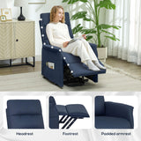 HOMCOM Power Lift Recliner Chair for Elderly, Fabric Lift Chair Sofa with Remote Control, Side Pockets, Pocket Spring, Tufted Back, Quick Assembly, Deep Blue HOMCOM