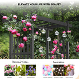 VINGLI Garden Arbor, PVC Wedding Arch for Ceremony Party, Garden Trellis for Climbing Plants Outdoor, Arch Backdrop Stand for Garden, Backyard, Lawn, Wedding (Black) VINGLI