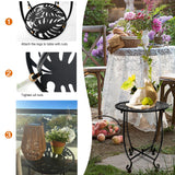 Outdoor Side Table for Small Spaces, Versatile 14 Inch Round Metal End Table for Patio Balcony Yard Porch Garden Bedside, Anti-Rust and Waterproof Accent Table for Indoor Outdoor Use, Easy Assembly Plant Castle