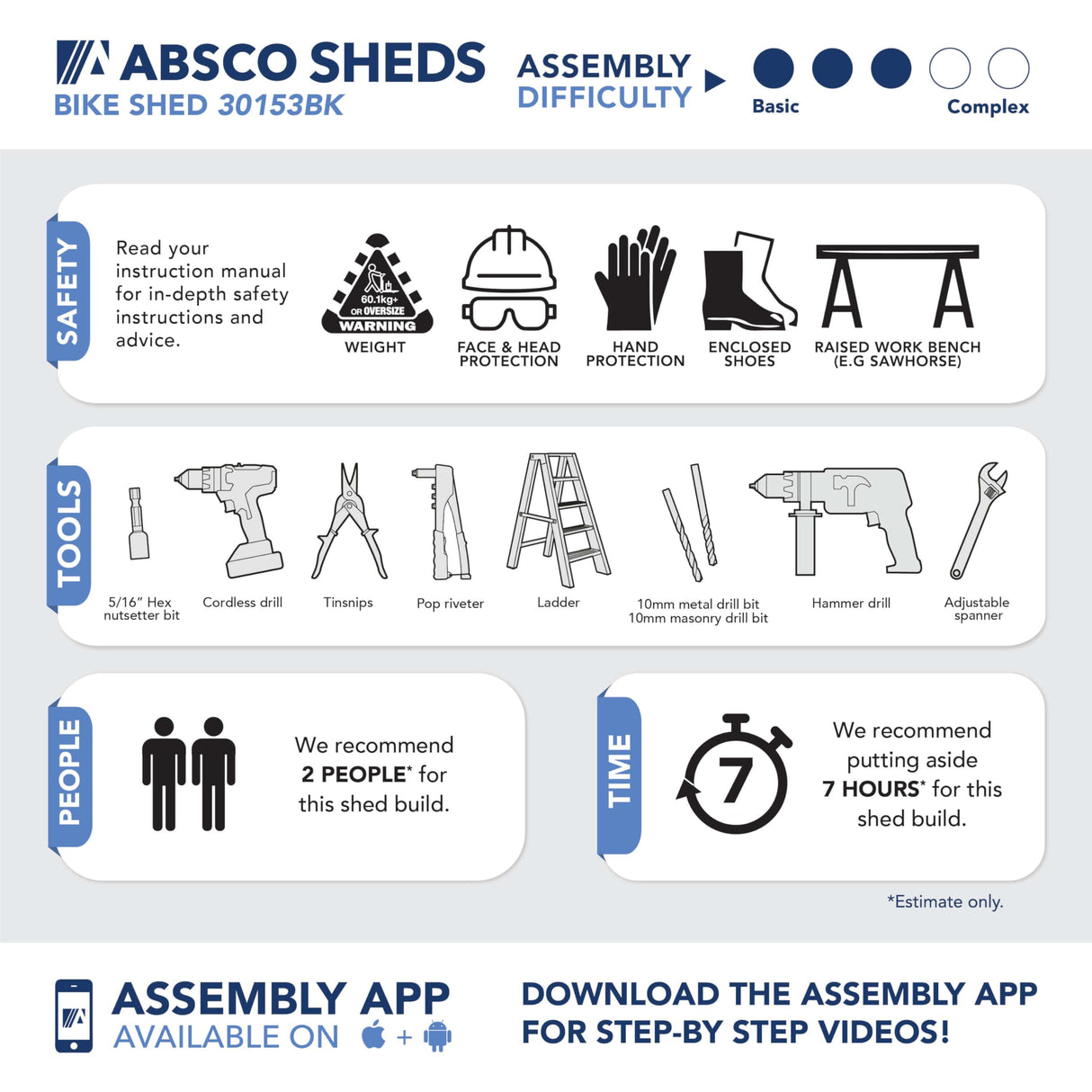 ABSCO Lean to 10 x 5 Ft. Metal Bike Shed, Aluminum and Steel Utility Tool Shed, Outdoor Storage for Backyard, Lawn, Bikes, 50 Sq. Ft., Woodland Gray ABSCO