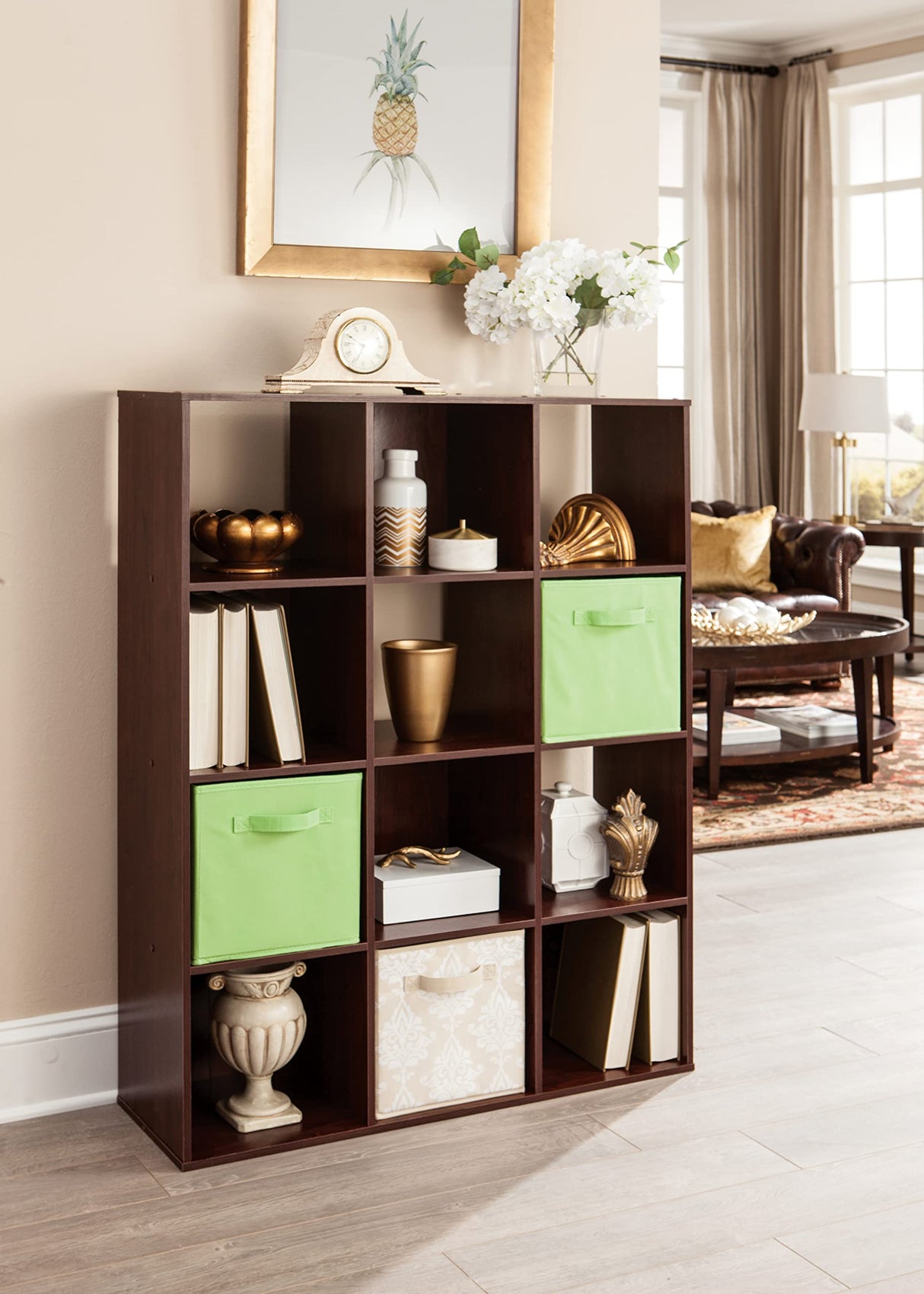 ClosetMaid Cubeicals 12 Cube Storage Shelf Organizer Bookshelf, Stackable, Vertical or Horizontal, Easy Assembly, Wood, Dark Cherry Finish ClosetMaid