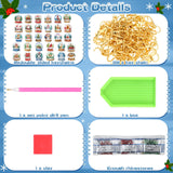 WILLBOND 30 Pcs Christmas Diamond Art Keychain Kits Double Sided Crystal Ball Diamond Painting Keychain 5d DIY Christmas Hanging Key Chains for Xmas Party Decoration DIY for Adults WILLBOND