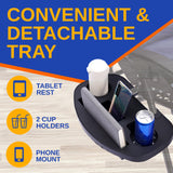 SereneLife Outdoor Zero Gravity Lawn Chair Black Adjustable Foldable Recliner with Detachable Side Table Cup Holder Padded Pillow Lightweight Patio Furniture Reclining Chair for Outdoors SereneLife