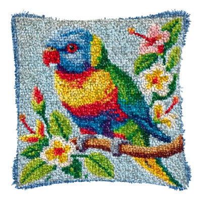 YOOTOM Latch Hook Pillow Kits for Adult Kids Begginers,Latch-Hook Cushion DIY Embroidery Pillowcase Cover Making Set,Latch-Hook-Kits 17x17in,Pre-Cut Yarns,Easy Pattern