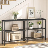 HOOBRO 29.5" Narrow Console Table, 3-Tier Entryway Table, Thin Sofa Table with Shelves, Side Table, Display Table, for Hallway, Entrance, Living Room, Bedroom, Black BB73XG01 HOOBRO