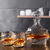 KANARS Crystal Whiskey Decanter Set, 27 Oz Emperor Decanter with Old Fashioned Glasses for Liquor Bourbon Scotch Tequila Snifter, Unique Christmas Gifts for Men Dad Grandpa Brother Adult KANARS