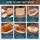 SWIGRANCE 6 Set Large Wood Candle Wick Grid Design Large Wooden Wick 2.7x2.4inch / 70x60mm (Width*Height), Natural Crackling Wood Wick Core with Iron Stands for Soy Candle Making Candles Supplies SWIGRANCE