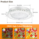 Ceiling Light, Crystal Ceiling Light Fixture Flush Mount Ceiling Light Crystal Light Fixture Ceiling Mount Modern Dimmable LED Ceiling Light for Bedroom Kitchen Bathroom Hallway Porch Office 11" DHK wot