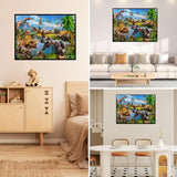 Diamond Art Kits for Adults Beginner- Dinosaur DIY Modern Diamond Painting Kits 5D Diamond Dots Gem Art Crafts with Tools- Round Full Drill Funny Crafts for Home Wall Decor&Gift-12x16 inch Fairyland JinWenn