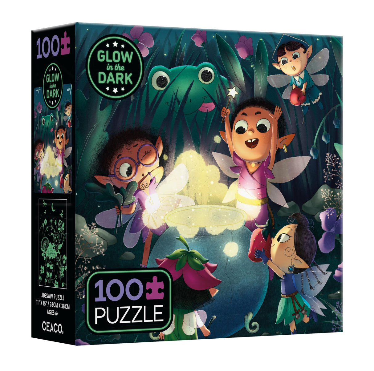 Ceaco - Glow in The Dark - Fireside Fairies - 100 Piece Jigsaw Puzzle Ceaco