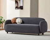 AMERLIFE Sofa, Curved Sofa with Deep Seat, 3 Seater Cloud Couch, Boucle Couch for Living Room, Grey AMERLIFE
