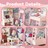 Flever Dollhouse Miniature DIY House Kit Creative Room with Furniture and Cover for Romantic Artwork Gift(Mood for Love) Flever