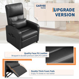 GarveeHome Power Recliner Chair with Massage and Heat, Adjustable Electric Recliner Ergonomic Overstuffed PU Leather Single Sofa, 2 Side Pockets and USB Port, Home Theater Seating for Living Room GarveeHome