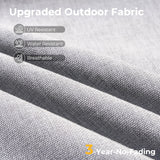 HOOOWOOO Patio Outdoor Sectional Furniture Sofa Set,7 Piece U Shaped Corner Wicker Rattan Couch Set,Rustic 6 Persons Summer Patio Conversation Set for Outside Porch Deck Garden(Light Gray) HOOOWOOO