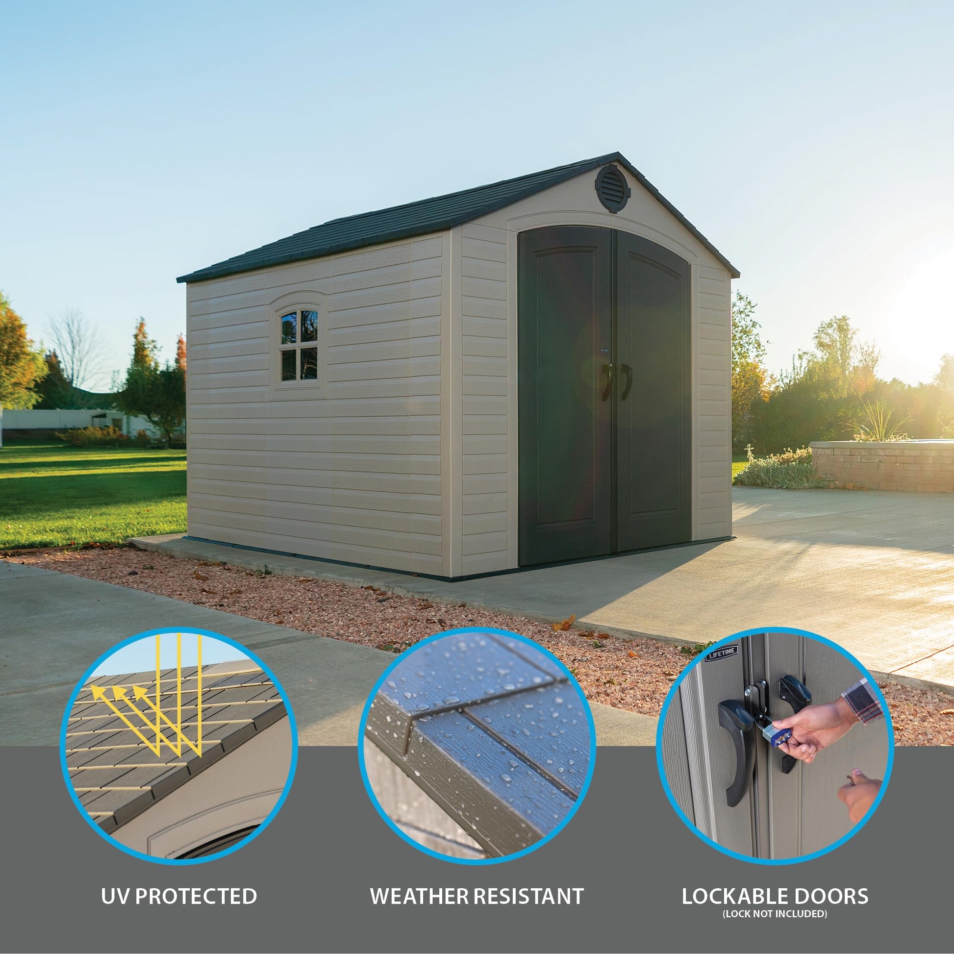 Lifetime Outdoor Storage Shed, 8 x 10 Feet - WoodArtSupply