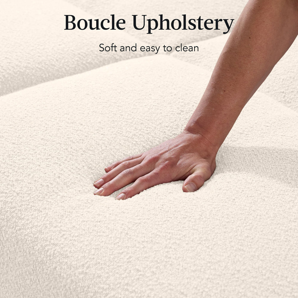 Best Choice Products 77" Mid Century Modern Boucle Loveseat Sofa, Couch, Convertible Sofa Sleeper Bed w/Real Wood, Removable Armrest - Ivory Best Choice Products