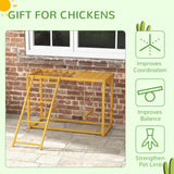 PawHut Chicken Activity Play with Swing Set for 3-4 Birds, Wooden Chicken Coop Accessory with Multiple Chicken Perches & Hen Ladder, Natural PawHut