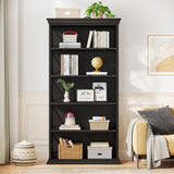 Tribesigns 6-Tier Bookcase, 71 Inches Industrial Bookshelves and Bookcases, Floor Standing 5 Shelf Display Storage Shelves Tall Bookcase for Home Office, Living Room, Bed Room, All Black Tribesigns