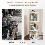 360° Rotating Bookshelf for Small Spaces, Display Rack, Modern Acrylic Corner Spinning Bookshelf with Turntable, 3 Tier Floor Standing Bookcase For Kids Adults, Book Organizer for Bedroom, Living Room Montary
