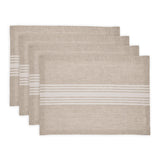 Solino Home Linen Farmhouse Placemats Set of 4-100% Pure Linen White and Natural Placemats 14 x 19 Inch for Fall, Autumn, Thanksgiving, Christmas, Holiday, Winter Solino Home
