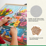 ALL4JIG 2-in-1 Tilting & Rotating Puzzle Board for 1500 Pieces, 34.2" x 25.2"Adjustable Angle Puzzle Board with 4 Drawers & Clear Protective Cover, Birthday Gift for mom ALL4JIG